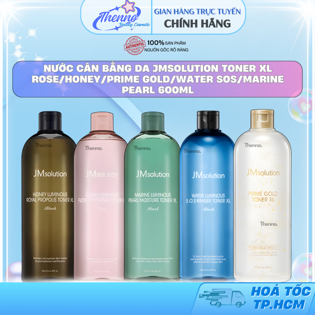 Nước Cân Bằng Da JMsolution Toner XL Rose/Honey/Prime Gold/Water SOS/Marine Pearl 600ml Hàn Quốc