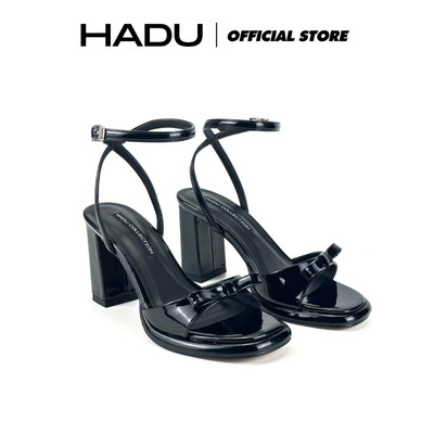 Giày Gót Vuông ERICA 9P Sandal Quai Đính Nơ HADU MM7145 Da PU Cao Cấp Đế Chống Trượt BH 12T
