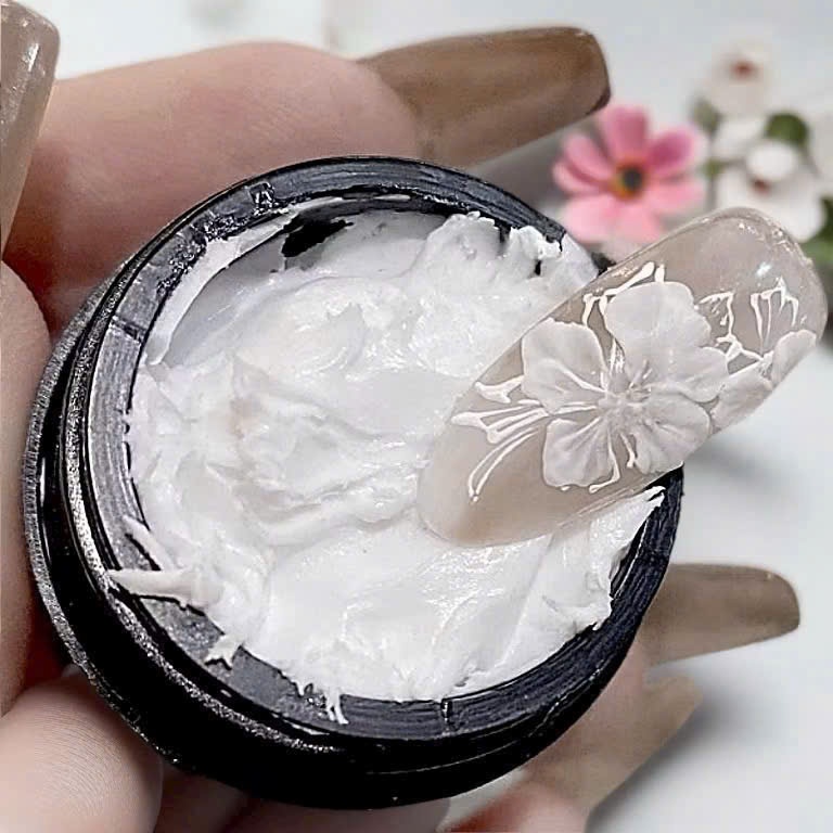 Gel khô nặn hoa ( ko dính tay) tạo hình thú nổi charm màu Trắng, chất gel lỳ không bám bụi, xu hướng làm đẹp