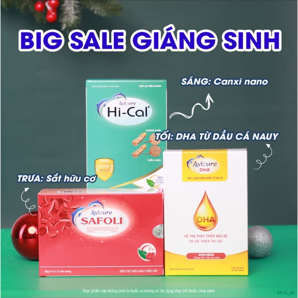 TPBVSK Bộ ( 60 viên) - Avisure ( Sắt + Canxi +  DHA + Vitamin tổng ) hợp cho bà bầu và sau sinh.