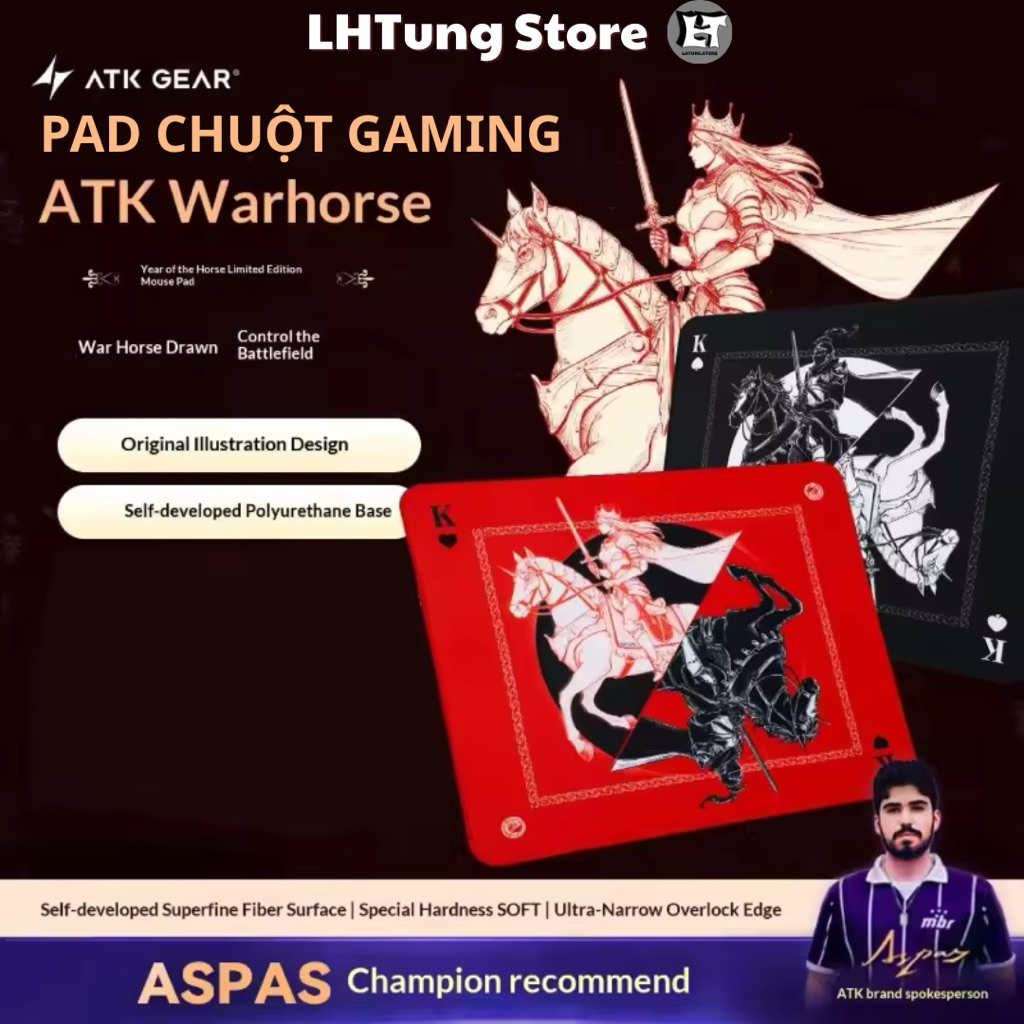 [HOẢ TỐC] Lót chuột gaming ATK War Rider | ATK Battle Horse | Pad chuột for FPS Esports Gaming (Valo