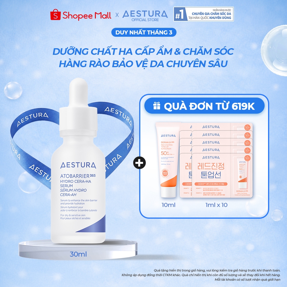 [AESTURA X KOL] Dưỡng chất HA cấp ẩm chuyên sâu AESTURA ATOBARRIER365 Hydro Cera-HA Serum 30ml