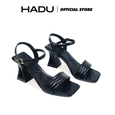 Giày Cao Gót 7P Tam Giác Sườn Kép Quai Bản Ngang HADU MM7118 Da PU Cao Cấp Đế TPR Chống Trượt BH 12T