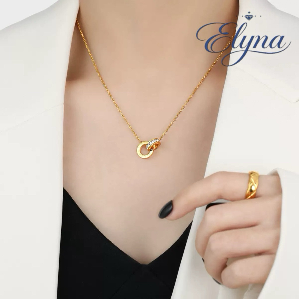 Dây Chuyền Titan Không Đen Gỉ La Mã Đôi |Elyna Jewelry