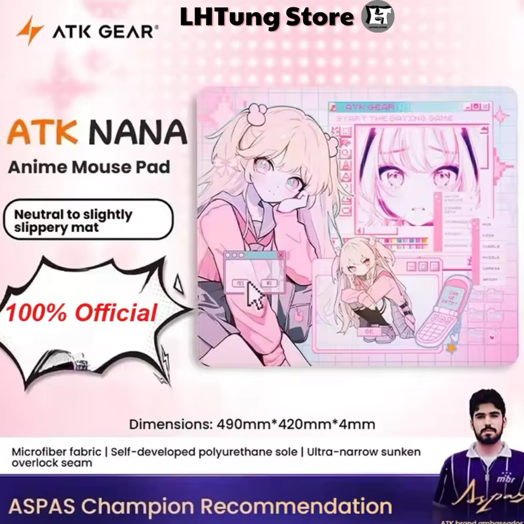 [SẴN GIAO] Lót chuột gaming ATK NaNa Anime | ATK Dream Anime | Pad chuột for FPS Esports Gaming (Val