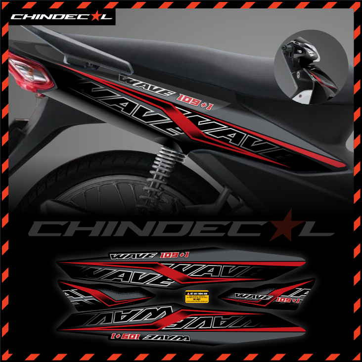 Tem Wave Alpha Style 109+1 | Nhiều lựa chọn màu | Cao cấp 3 lớp chống nước chống bay màu | 831552