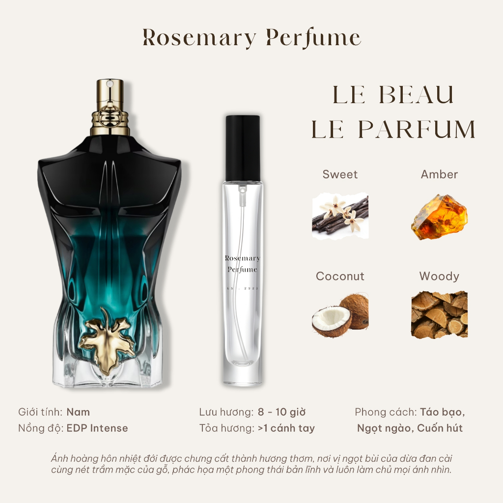 [Mẫu thử] Le Beau Le Parfum | Nước hoa nam | Tiệm thơm Rosemary