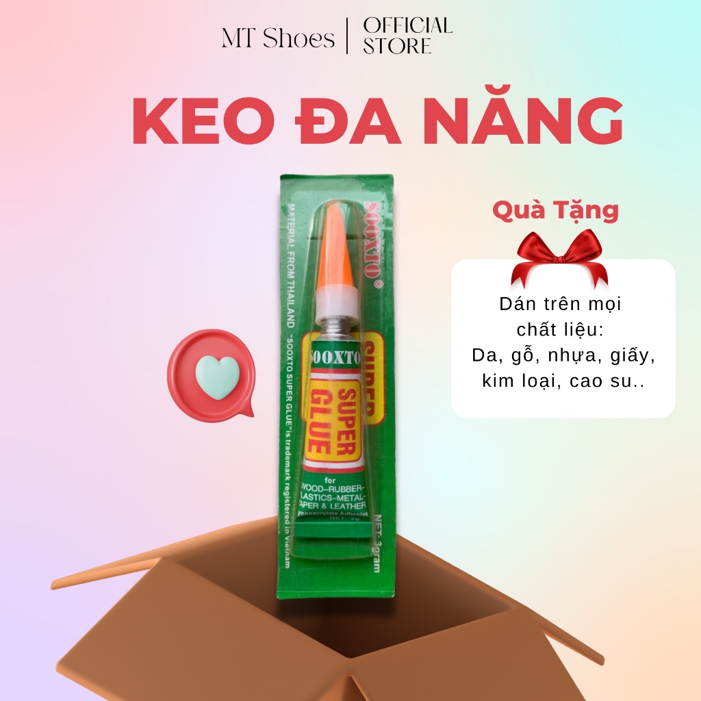 (Hàng Tặng) Keo Dán Đa Năng Siêu Dính Dùng Dán Giày Dép, Nhựa, Gỗ Siêu Chắc Tuýp 3gr MT Shoes