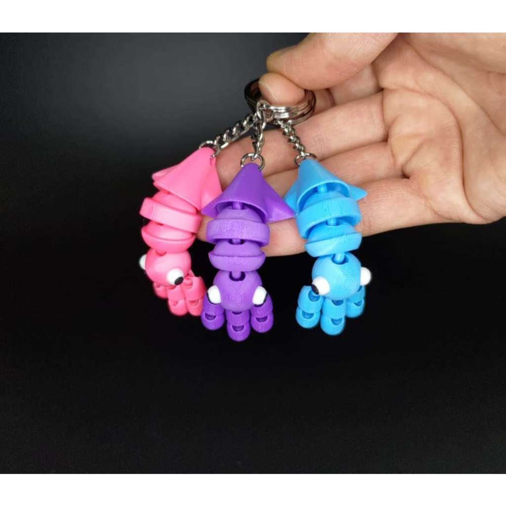 Móc Khóa Bạch Tuộc In 3D – Octopus Keychain Khớp Cử Động Dễ Thương Decor Balo