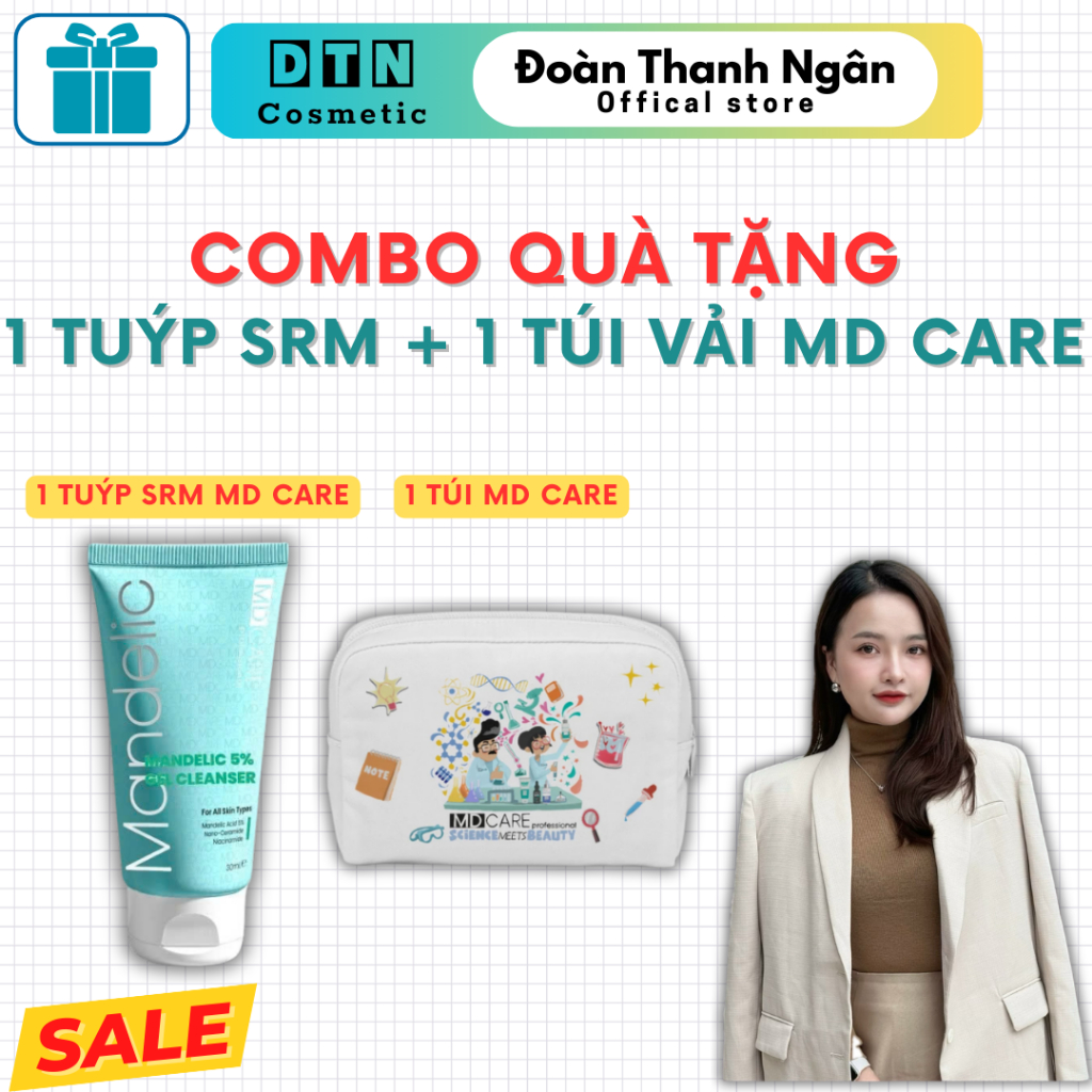 [ COMBO QUÀ TẶNG KHÔNG BÁN ] 1 Tuýp Sữa Rửa Mặt MD CARE + 1 Túi Vải MD CARE