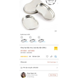 Khay inox hạt đậu (SML)