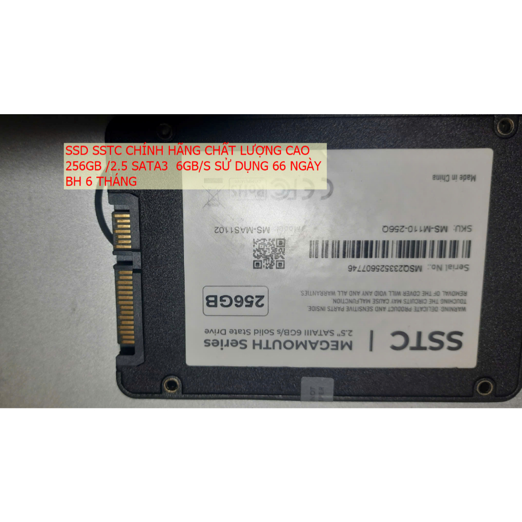 Ổ SSD SSTC 256GB 2.5 SATA3 6GB/S CHẤT LƯỢNG CAO CHÍNH HÃNG