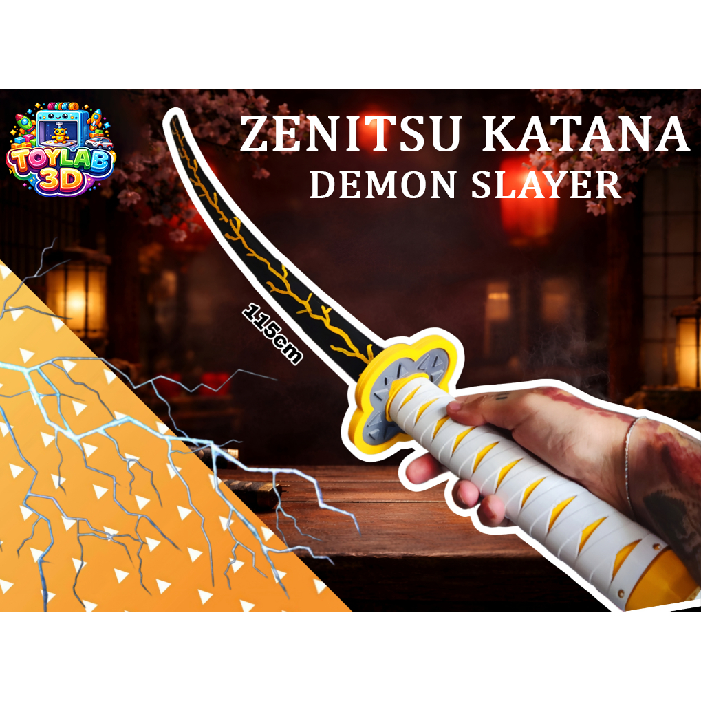 ZENITSU Kiếm Cosplay Thợ Săn Quỷ Phong Cách Anime Nhật Bản, Kiếm Lightning Decor Sưu Tầm