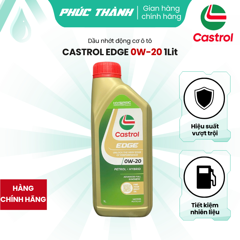 Dầu Nhớt Tổng Hợp Toàn Phần Castrol EDGE 0W20 API SP ILSAC GF-6 1Lit - Nhập Khẩu Malaysia