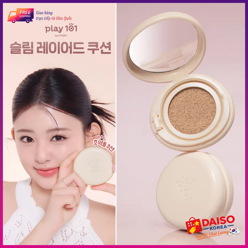 [DaisoKorea] Phấn nước Play 101 by Etude Slim Layered Cushion