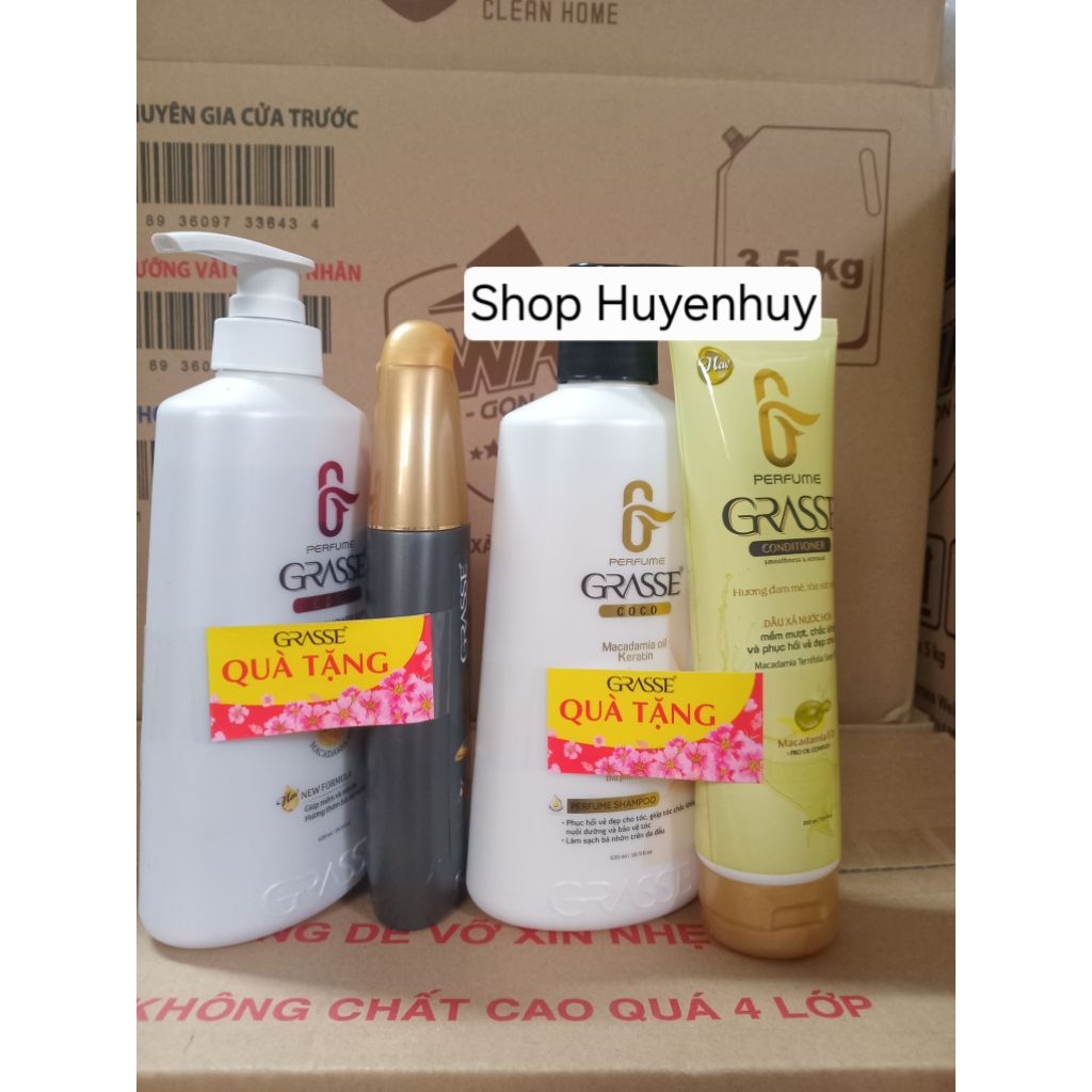 Dầu gội/ Sữa tắm Grasse coco hương nước hoa 620ml (kẹp tặng)