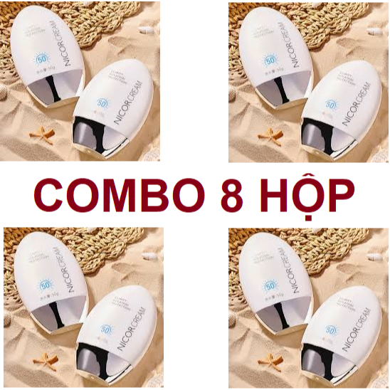 [ 8 HỘP ] Combo 8 hộp kem chống nắng nâng tone dưỡng trắng da Nicor chính hãng