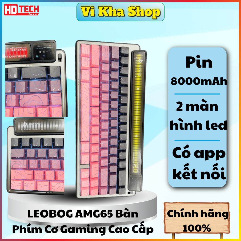LEOBOG AMG65 Bàn Phím Cơ Gaming Cao Cấp RGB 65% – Hot Swap, Gasket Mount, Switch Linear Êm, Keycap P