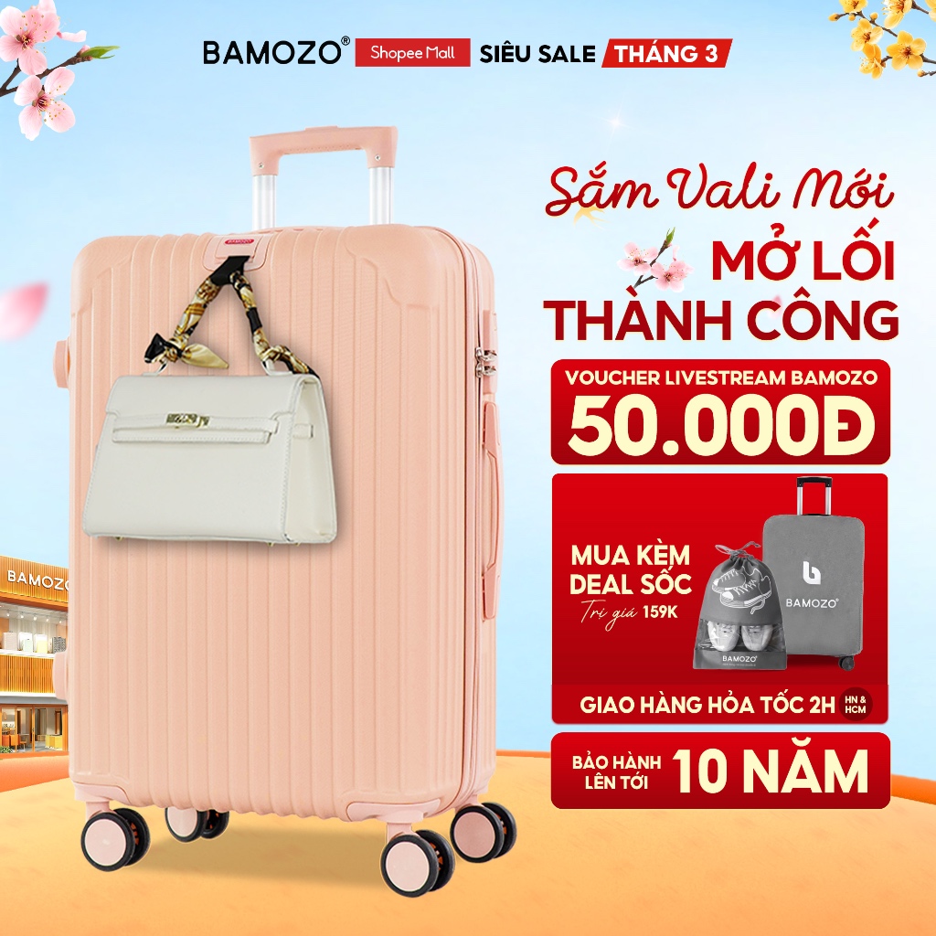 Vali Du Lịch Bamozo Size 20/24 Chất Liệu Nhựa ABS Bền Đẹp_8801