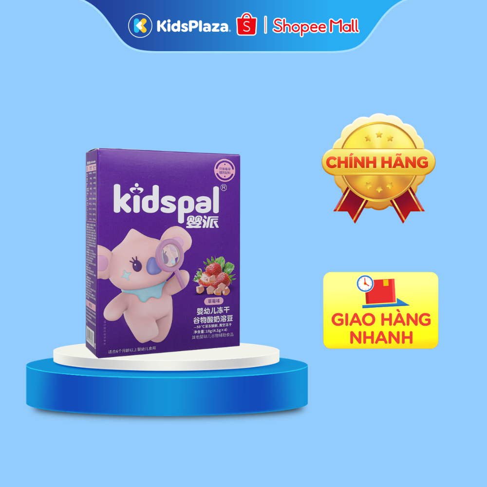 Sữa chua ngũ cốc/ phô mai hoa quả sấy khô Kidspal vị nguyên bản, vị việt quất, vị dâu tây