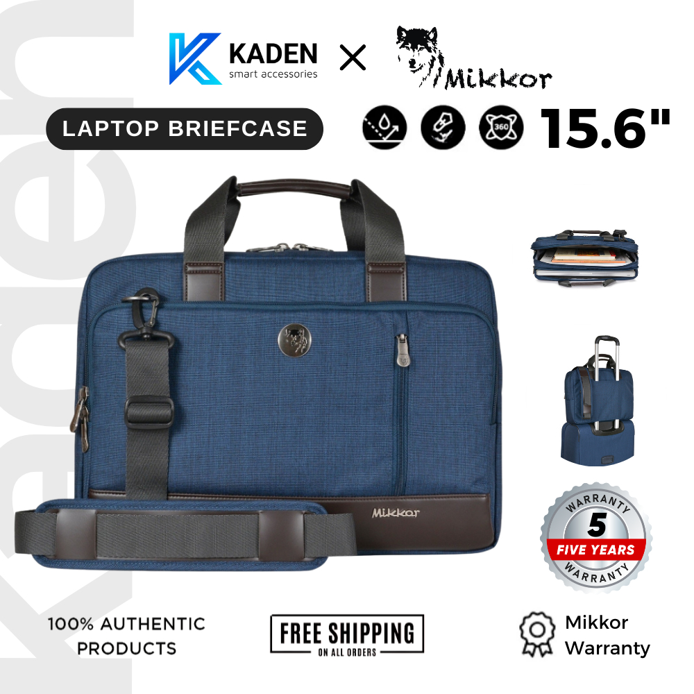 [BH 5 NĂM] Cặp Laptop Mikkor The Ralph Briefcase 15.6 inch, Phối Da Sang Trọng, Có Gài Vali, Siêu Nhẹ 700g, 3 Ngăn Tiện