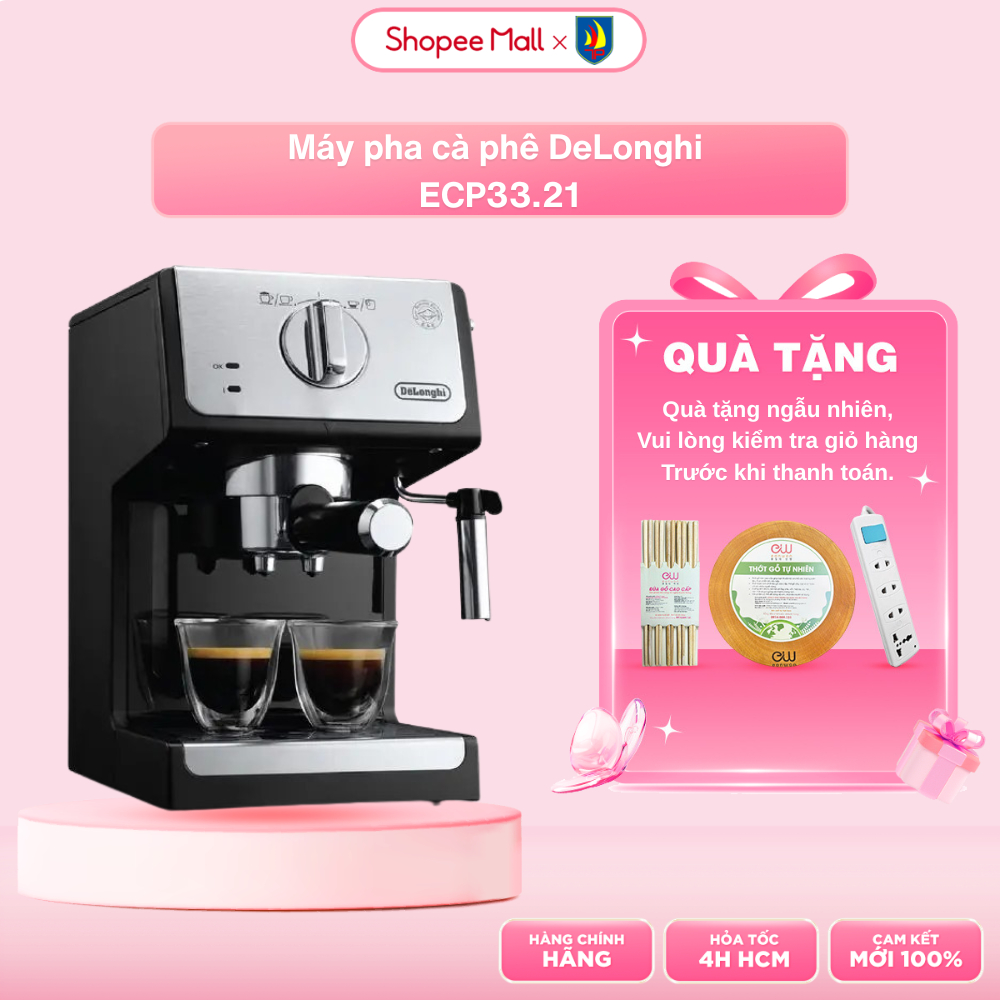 Máy pha cà phê DeLonghi ECP33.21- Công suất 30 ly/ ngày - Hàng chính hãng - Hỏa tốc 2h HCM