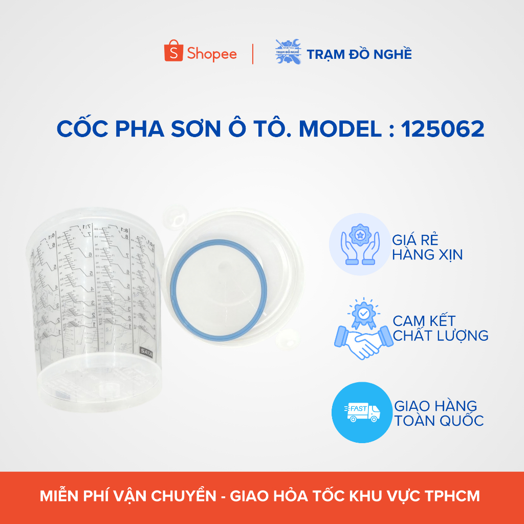 Bộ cốc chứa sơn góc nước dùng cho súng SATA JET HVLP Spray Paint Gun. Model : 125062