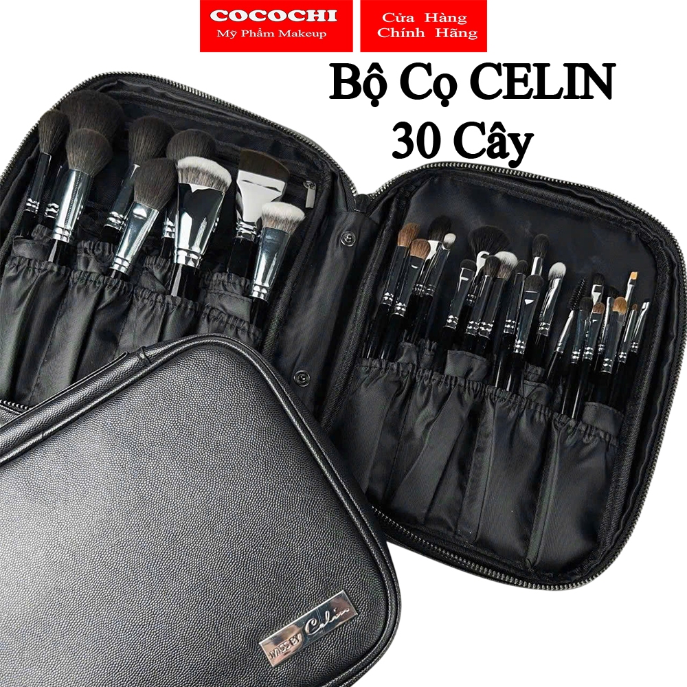 Bộ Cọ Celin 30 cây lông thú chính hãng kèm bao da Celin Cao Cấp