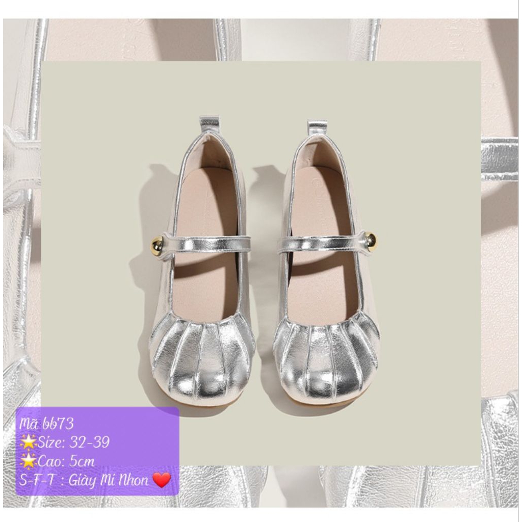 bb73 Giày búp bê cho nữ, gìay da nhún giày size nhỏ 32 33 34 (hàng QC đợi đặt hàng 15-20 ngày- không