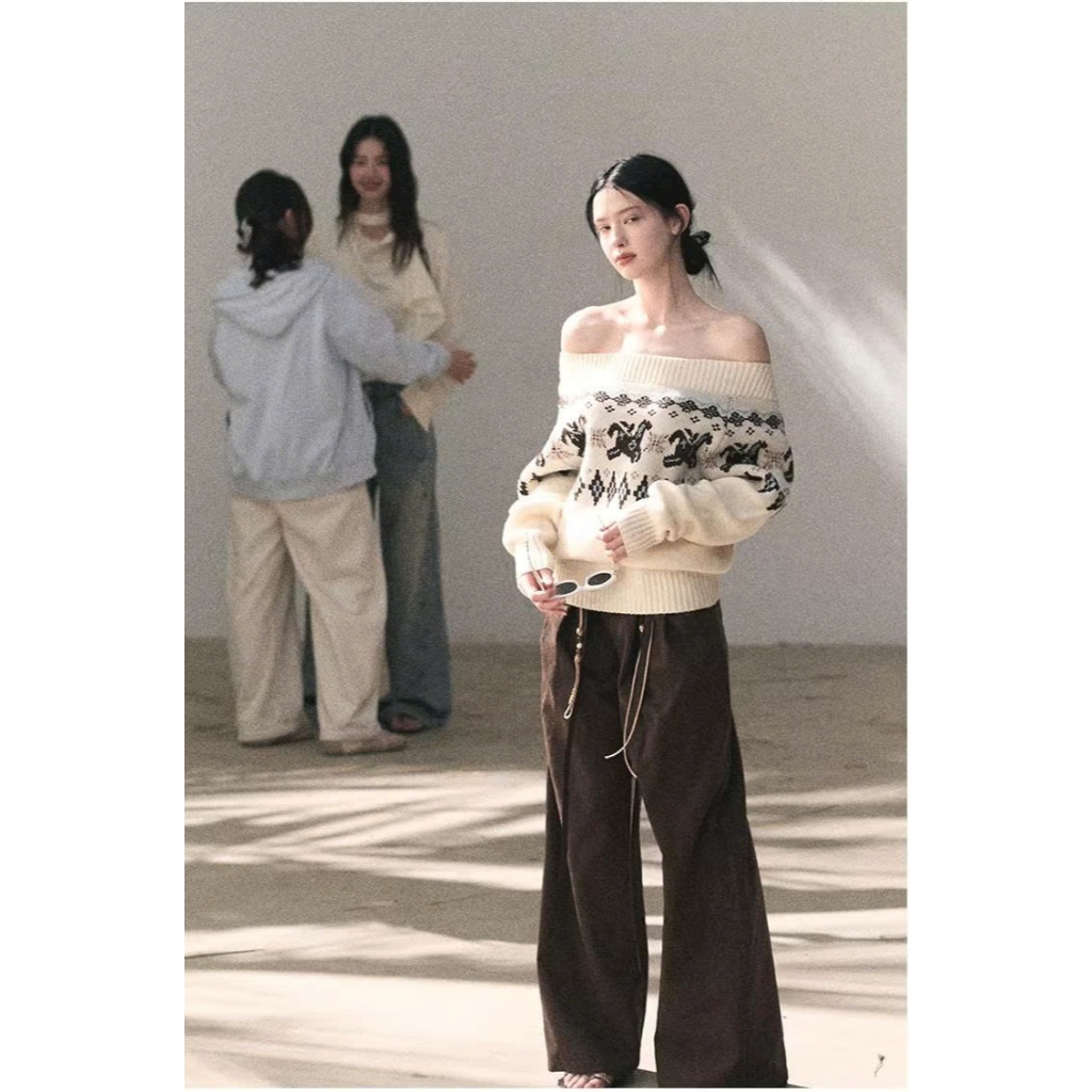 [OAKMOO]  Áo len nữ -màu trắng