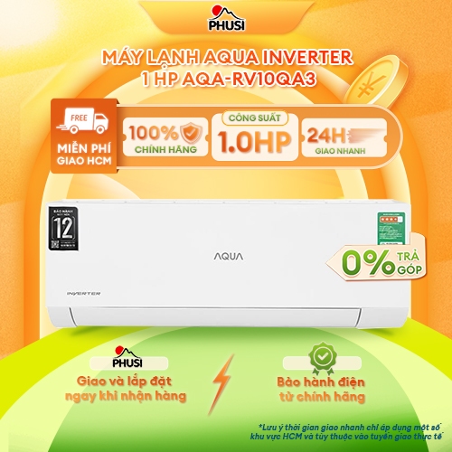 AQA-RV10QA3 - [GIAO LẮP HCM] Máy lạnh AQUA Inverter 1 HP AQA-RV10QA3 - CHÍNH HÃNG