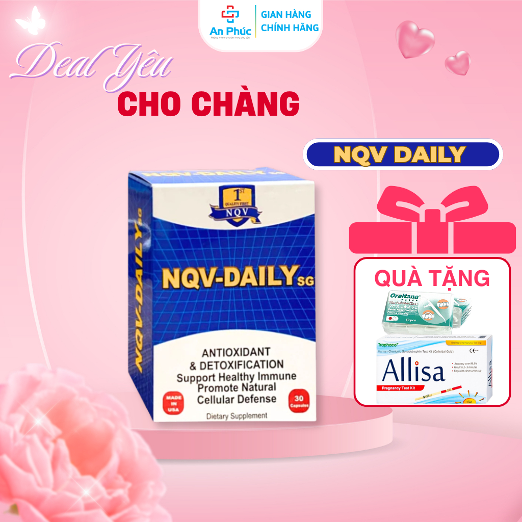 Viên uống NQV DAILY Hộp 30 Viên - Cải Thiện Sinh Sản, Hỗ Trợ Chống Oxy Hóa