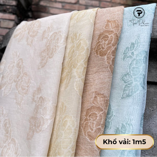 Vải Voan Hoa Đôi Tân Phước, Voan Họa Tiết Hoa Sang Trọng, Mềm Mỏng Nhẹ, May Đầm, Chân Váy, Quần Áo Kiểu Hè