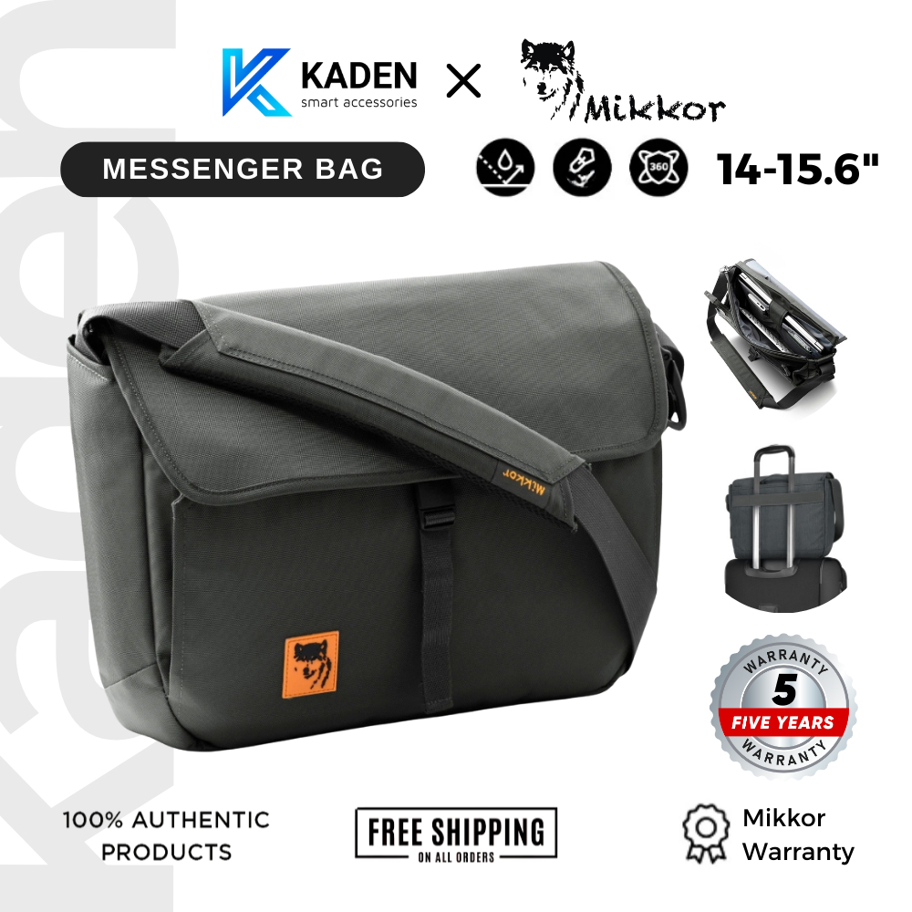 [BH 5 NĂM] Túi Messenger Mikkor The Mina 14/15.6 inch, Nắp Gập Nam Châm, Gài Vali, Siêu Nhẹ 600-700g, Chống Thấm
