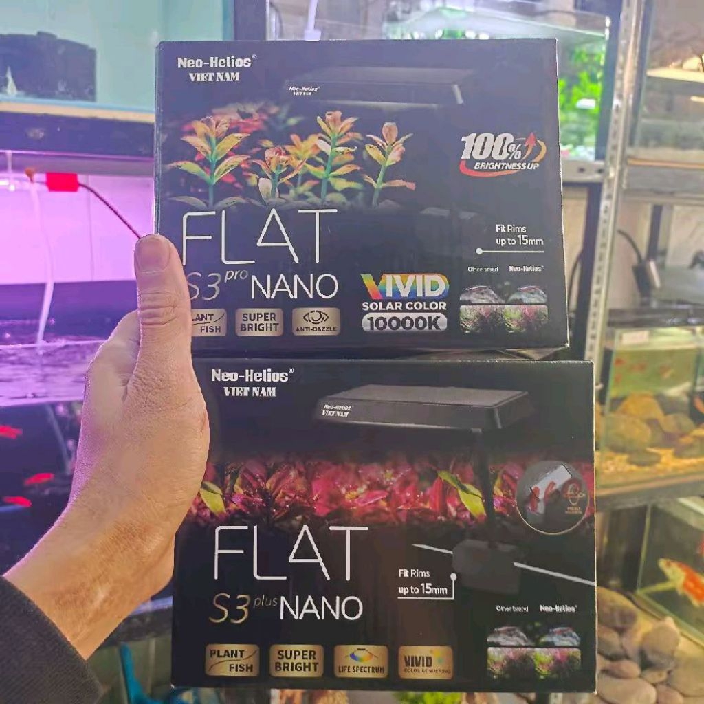 Đèn Led kẹp Flat S3 Plus Nano S3 Pro nano-Neo HeLios đỏ cá không đỏ nước 100% Hiêu suất cao