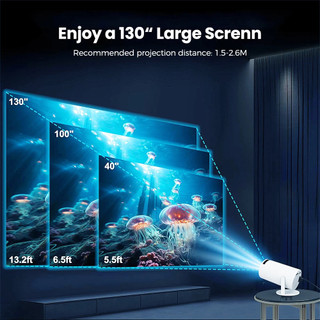 Máy chiếu HY300 Pro 4K Full HD Android 11 WiFi6 1080P cho điện thoại máy chiếu phim Netflix YouTube—AAMP