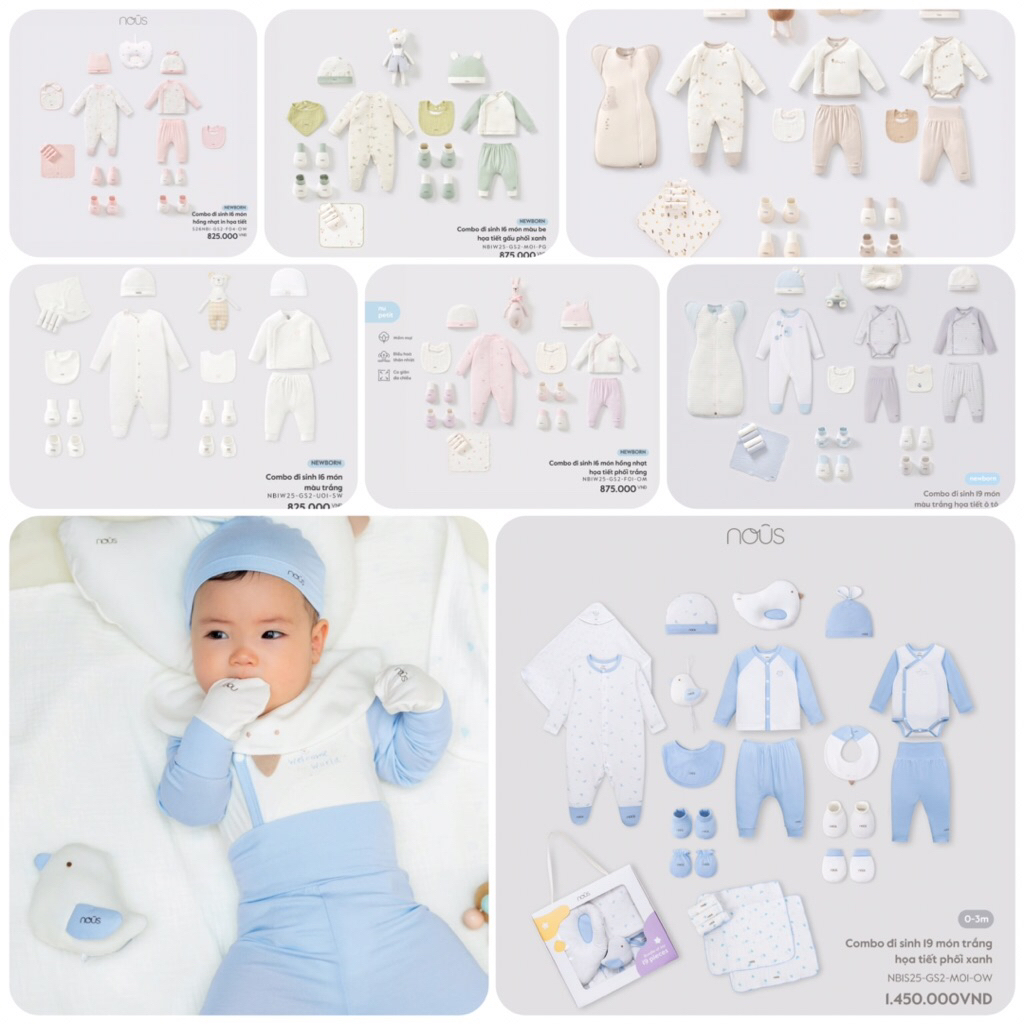 Nous set quà tặng NB Trẻ sơ sinh Bé gái Bé trai 2025