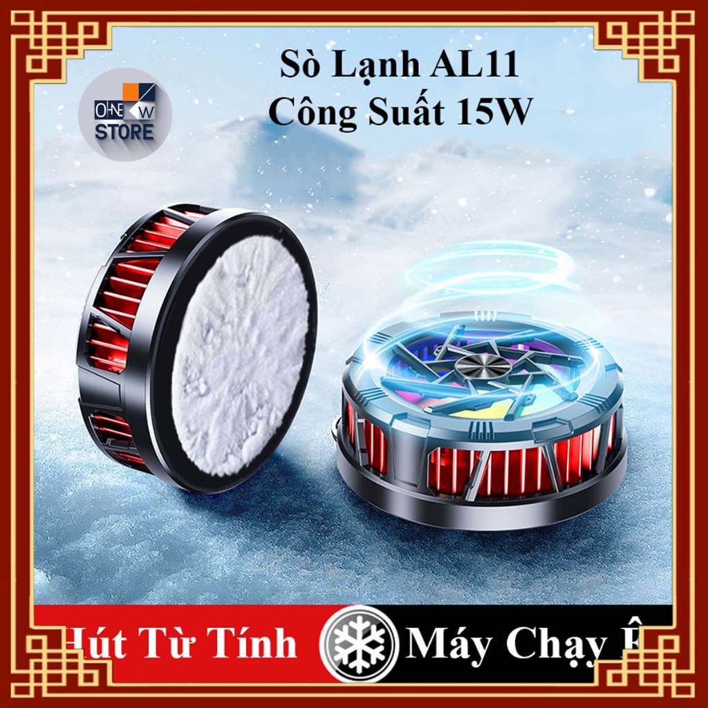 Quạt Tản Nhiệt Điện Thoại AL11 PRO 15W Sò Lạnh 2 Chế Độ Làm Lạnh, Tản Nhiệt Nhanh Cho Game Thủ