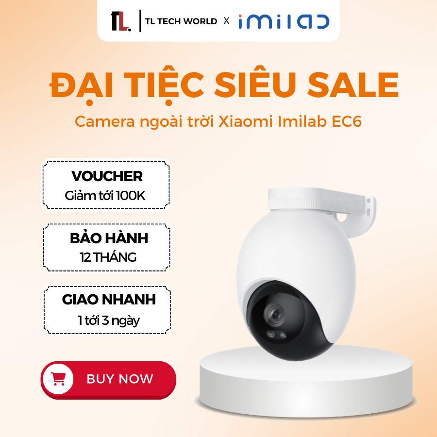 Camera Ngoài Trời Imilab EC6 -Hai Góc Nhìn, Phân Giải 2K, Đèn Chiếu Sáng-BH 12 Tháng - TL Tech World