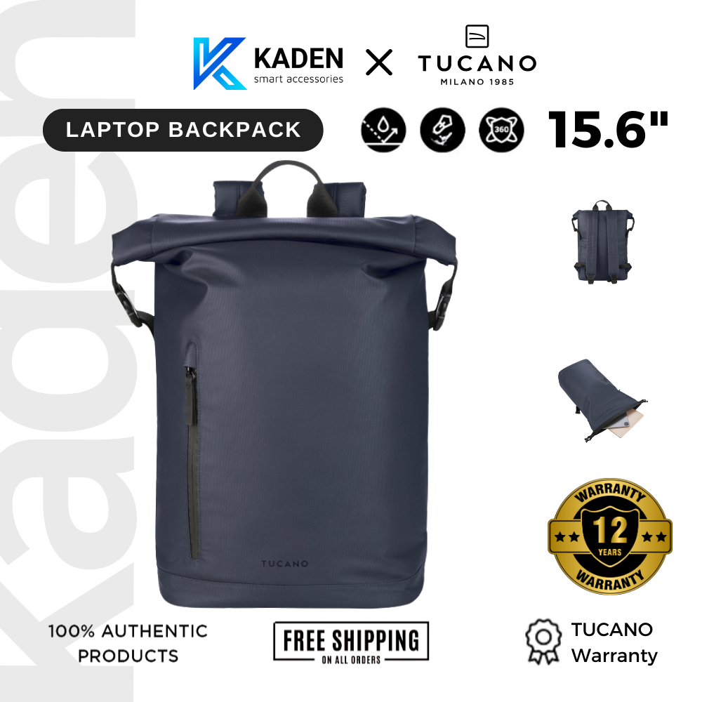 [BH 24 THÁNG] Balo Tucano ROLLO (16"/15.6"), Nắp Cuộn (Roll-Top), Chống Nước, Tái Chế 21.5 Chai Nhựa