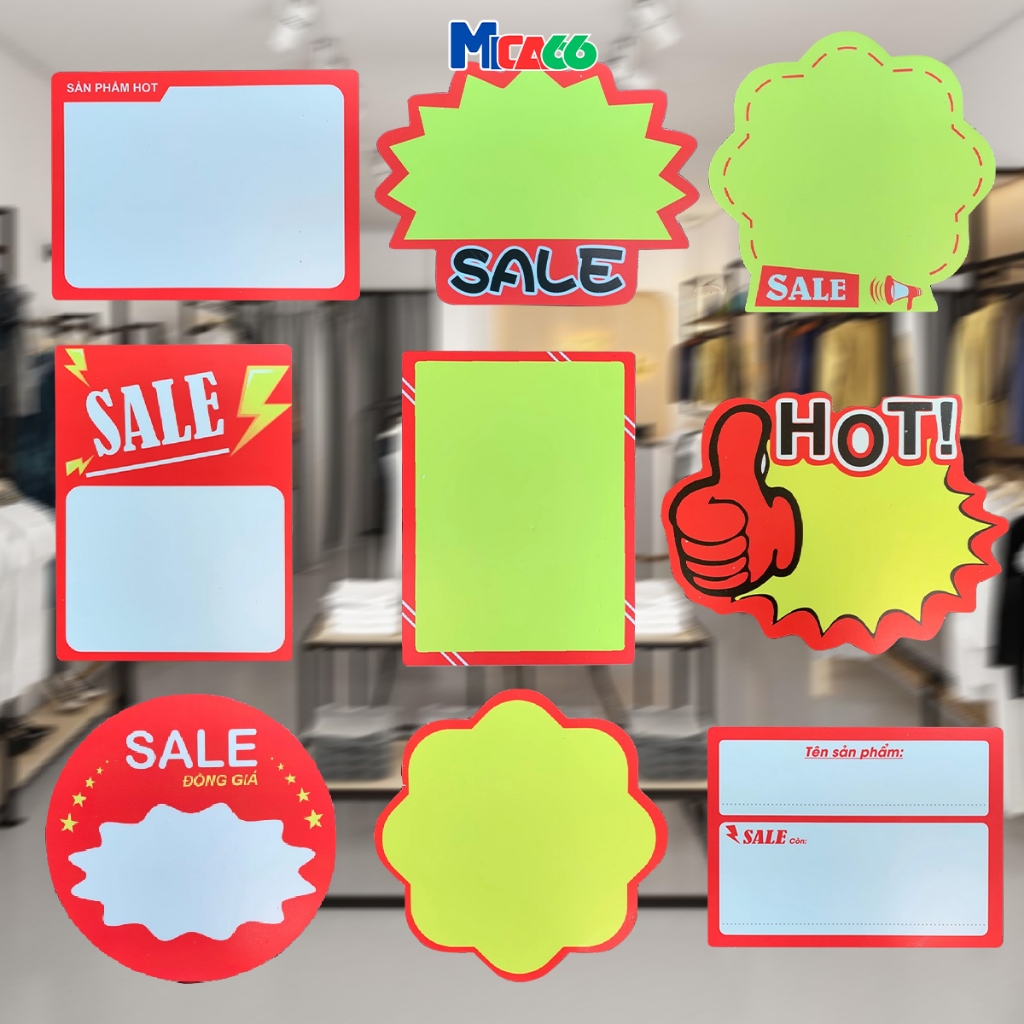 Bảng sale, bảng giá tự ghi Sale Hoa Vàng - Dành cho các cửa hàng siêu thị - Mica66