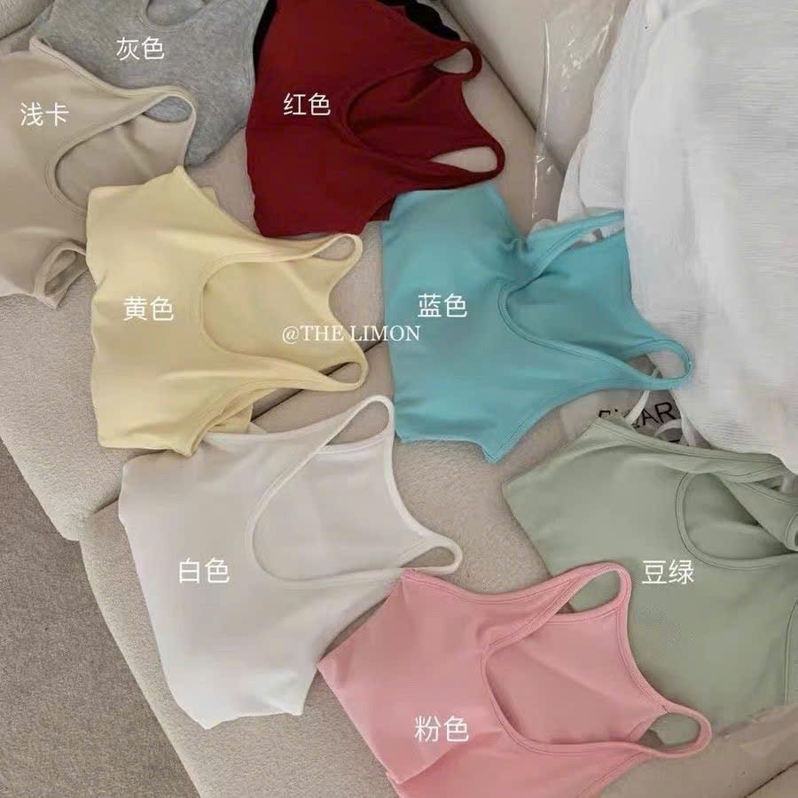 Áo 3 Lỗ Cổ Yếm CÓ ĐỆM MÚT NGỰC Không Gọng, Áo 2 Dây Cotton Mềm Croptop Dáng Ôm Body Nhiều Màu Pastel Hàng Qccc Shopquaca | BigBuy360 - bigbuy360.vn