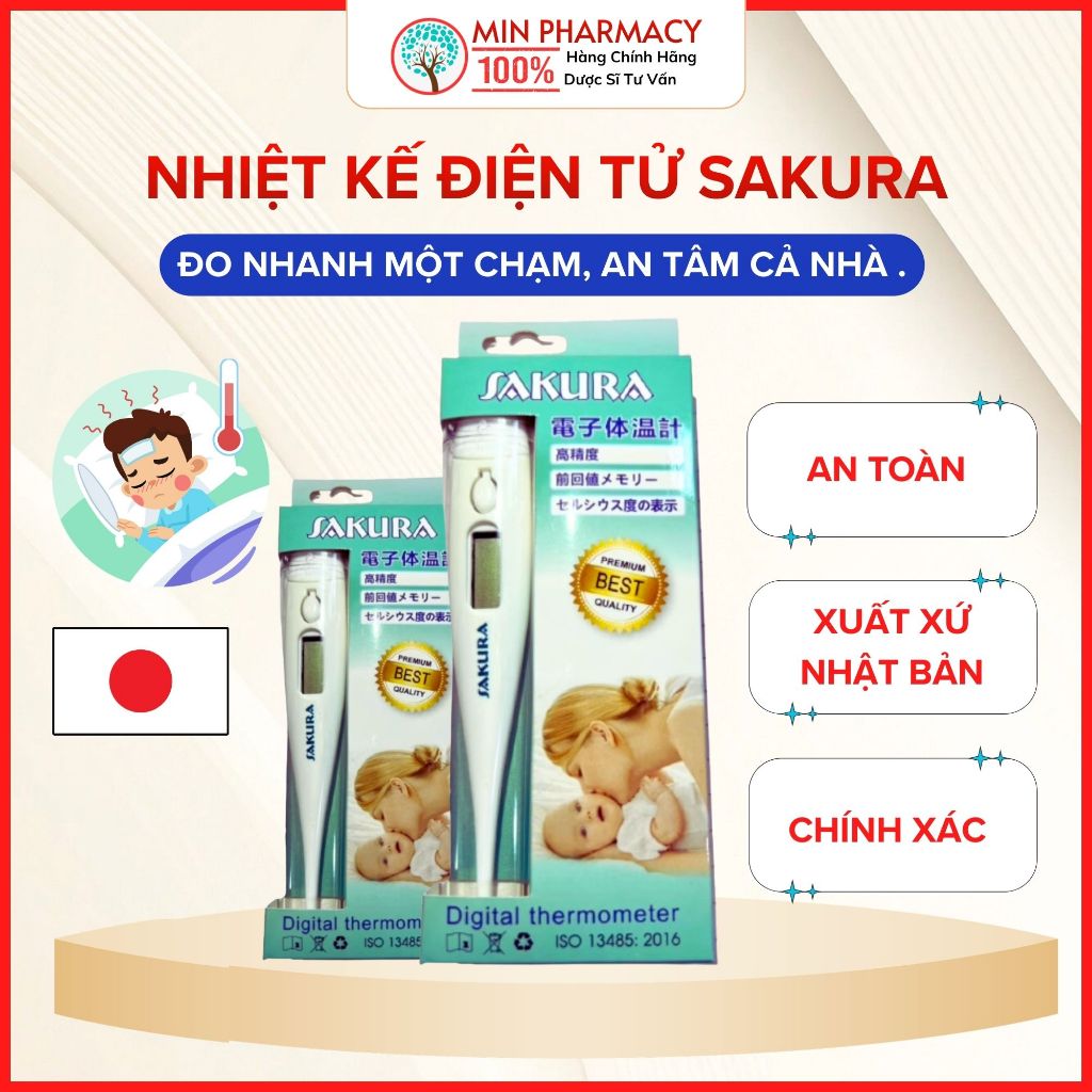 Nhiệt Kế Điện Tử SAKURA DDK-101 nhỏ gọn, chính xác, dễ sử dụng - Minpharmacy