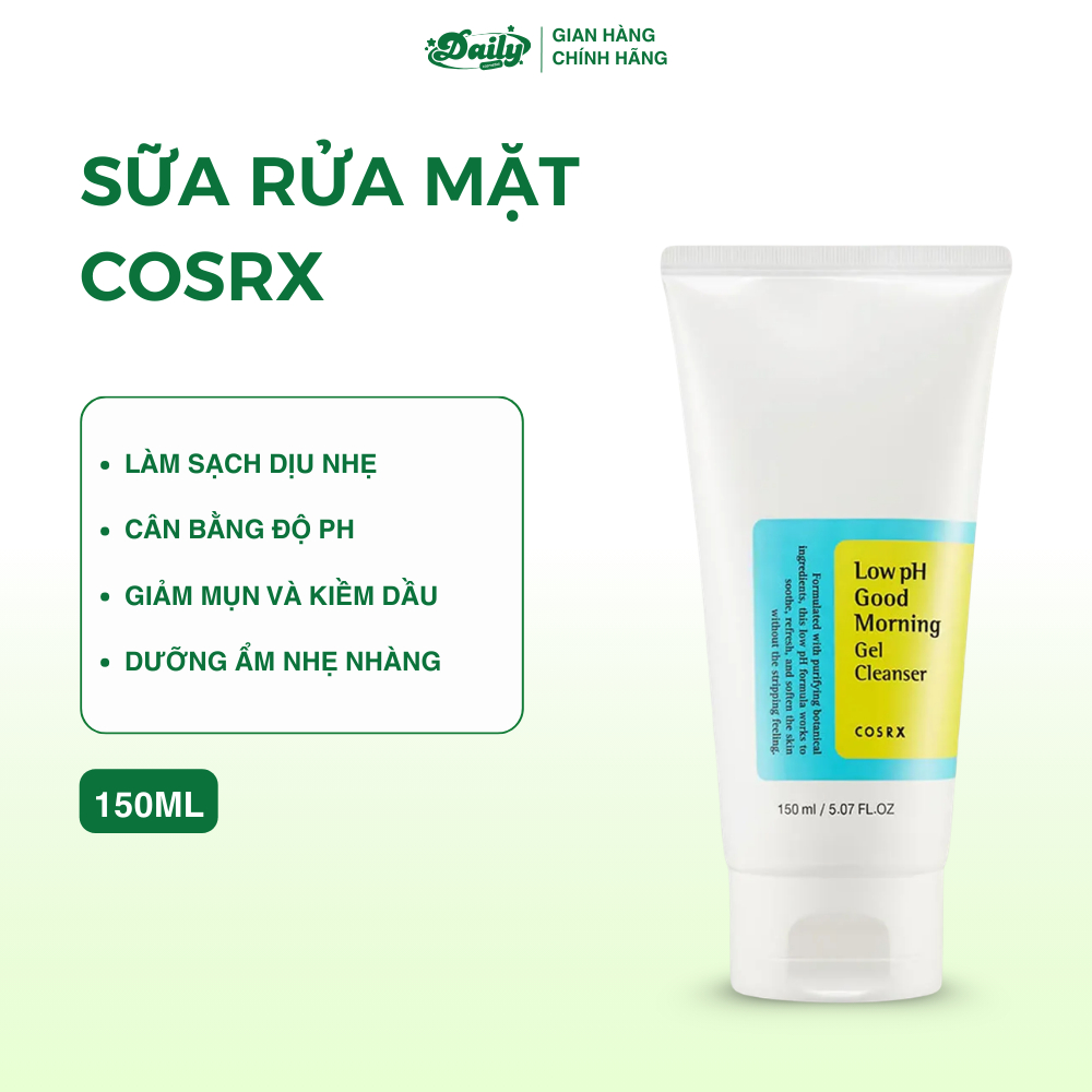 Sữa rửa mặt COSRX tràm trà làm sạch sâu, kiểm soát dầu, ngăn ngừa mụn, dạng Gel dịu nhẹ cho da