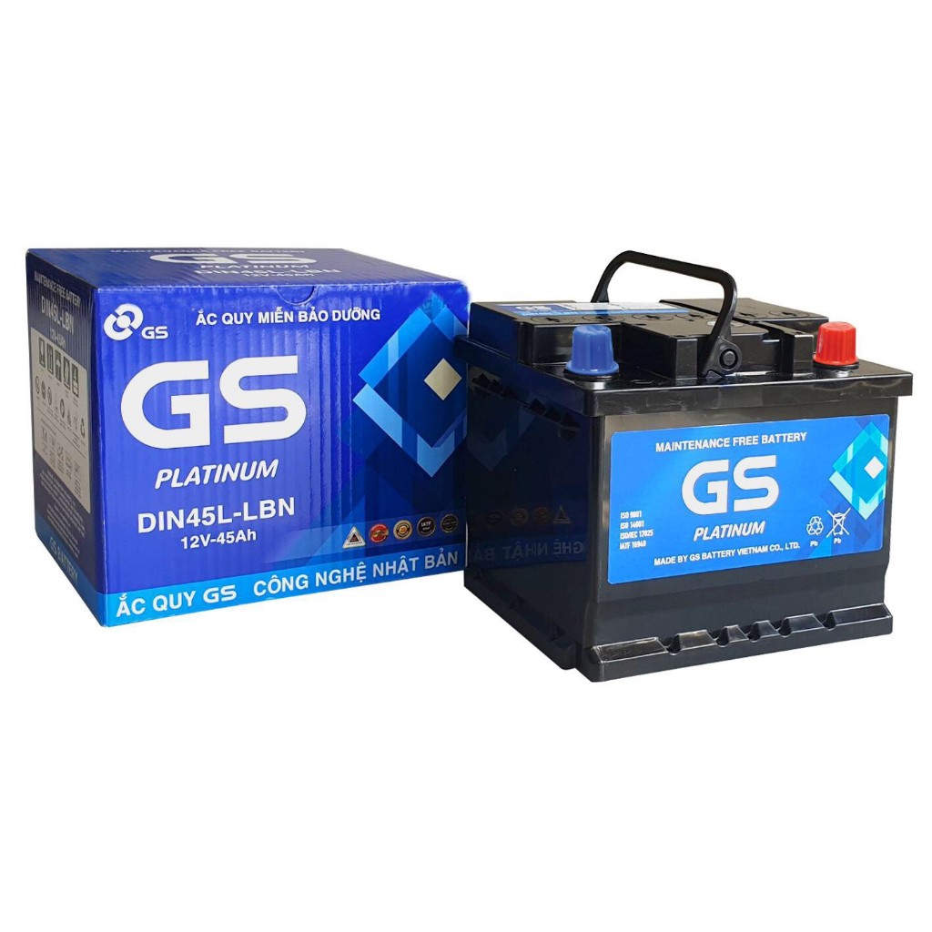Ắc Quy Ô Tô GS MF DIN45L-LBN. Bình Ắc Quy 12V-45Ah