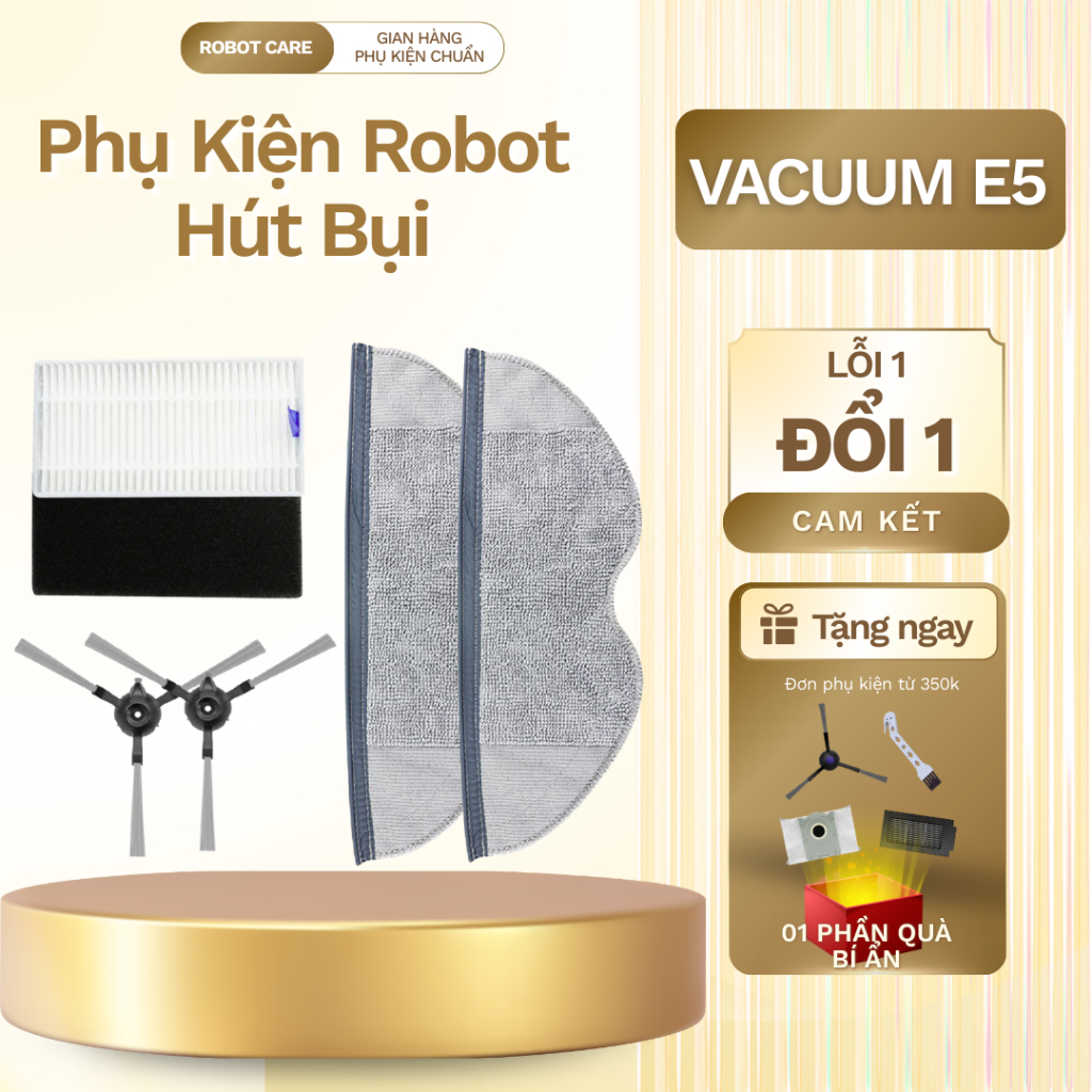 Phụ kiện robot hút bụi Vacuum E5 - Phụ kiện robot hút bụi lau nhà E5 - Chổi robot hút bụi