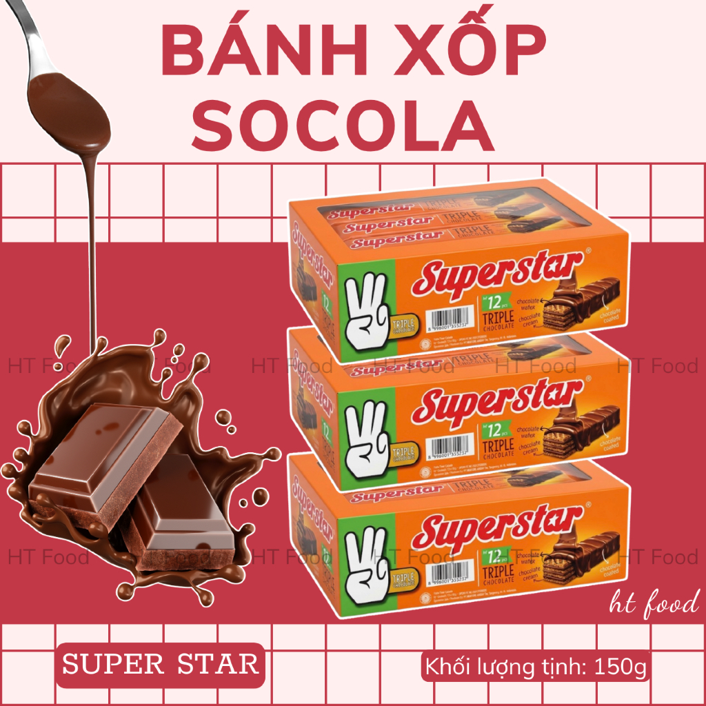 HT Food | Bánh xốp socola Superstar Triple Choco 150g