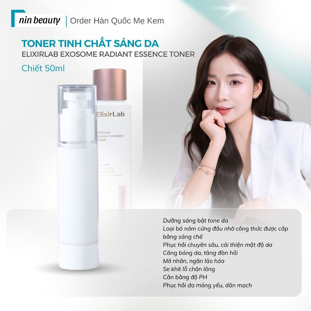[Chiết 50ml] Toner tinh chất Exosome Radiant Essence Toner ElixirLab