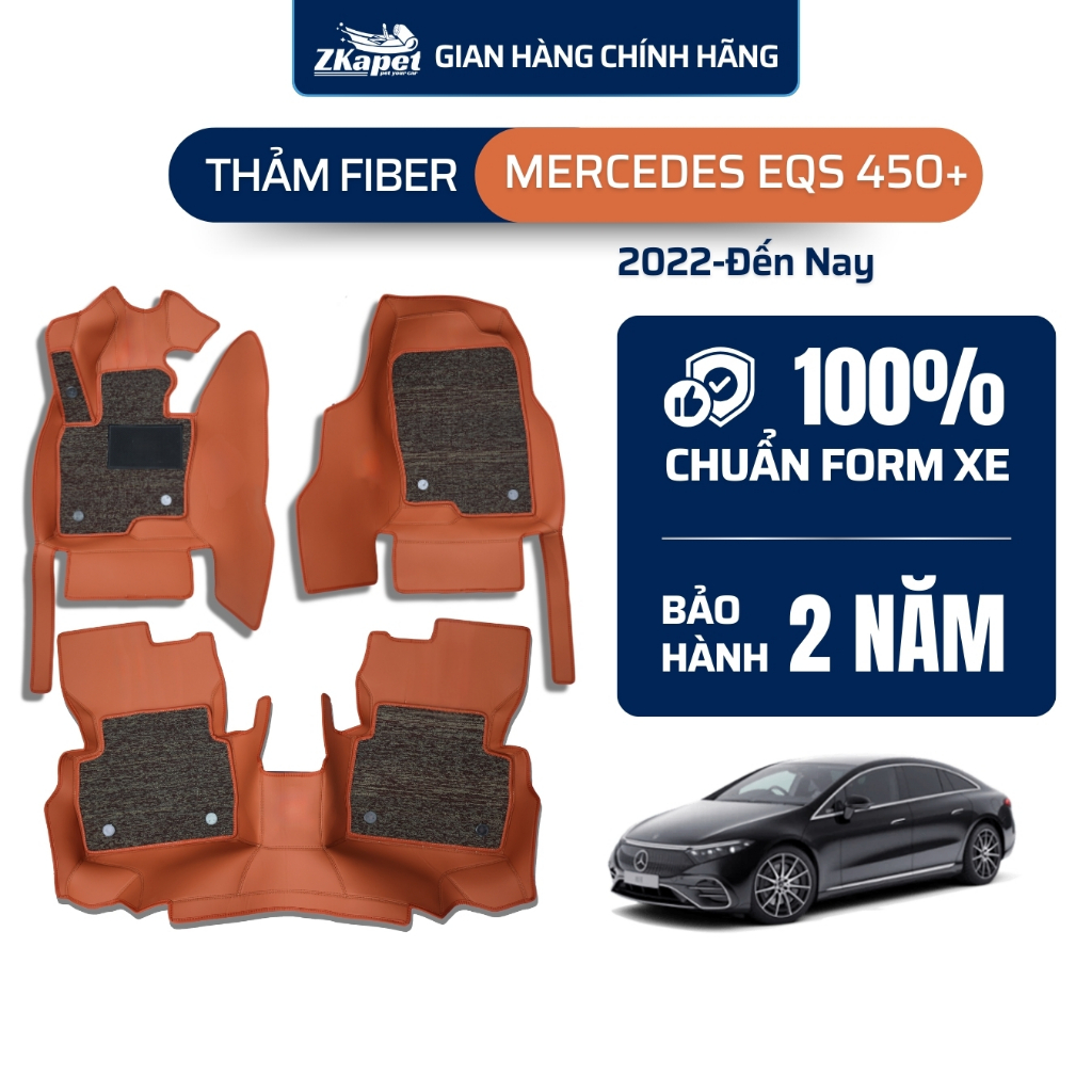 Thảm Lót Sàn Ô Tô Da Fiber Xe Mercedes EQS 450+ năm 2022-Đến Nay 5 chỗ ZKAPET