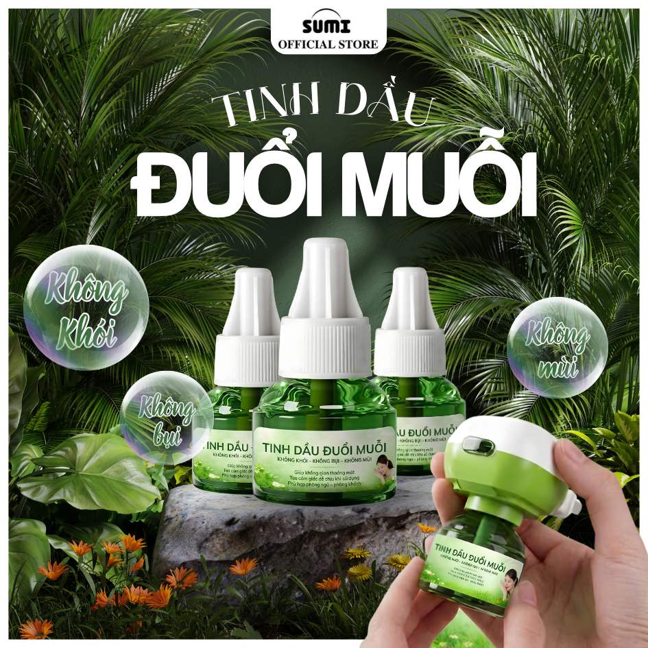 Máy Xông Tinh Dầu Đuổi Muỗi SUMI Khuếch Tán Tinh Dầu Đuôi Muỗi Không Khói Không Mùi